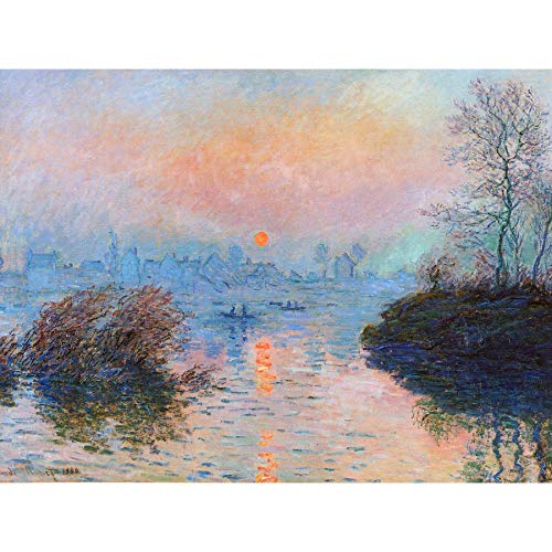 Wee Blue Coo Monet Sunset Seine Lavacourt Winter Large Wall Art Poster Print Thick Paper 18X24 Inch Sonnenuntergang Wand Poster drucken von Wee Blue Coo