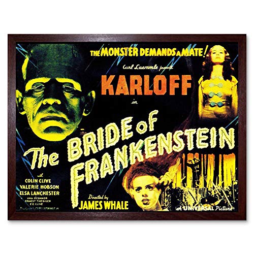 Wee Blue Coo Movie Film Sequel Bride Frankenstein Karloff Whale Horror USA Art Print Framed Poster Wall Decor Kunstdruck Poster Wand-Dekor-12X16 Zoll von Wee Blue Coo