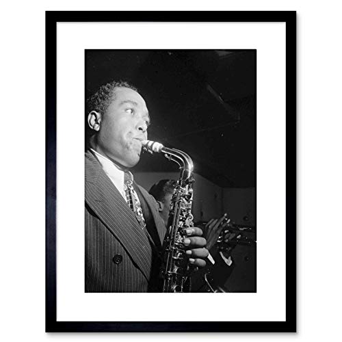 Wee Blue Coo Music Vintage Photo Charlie Parker Jazz Music Sax Legend Framed Wall Art Print von Wee Blue Coo