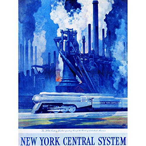 Wee Blue Coo New York Central System Train Industrial Unframed Wall Art Print Poster Home Decor Premium Zug Wand Zuhause Deko von Wee Blue Coo