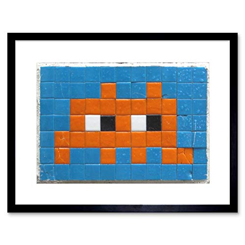 Wee Blue Coo PIXEL ART MONSTER SPACE INVADER ORANGE TILE BLACK FRAMED ART PRINT B12X13959 Wee Blue Coo PIXEL ART MONSTER SPACE INVADER ORANGE TILE BLACK FRAMED ART PRINT B12X13959 von Wee Blue Coo