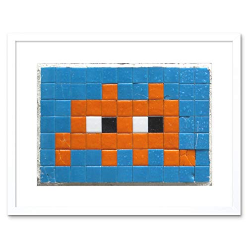 Wee Blue Coo PIXEL ART MONSTER SPACE INVADER ORANGE TILE BLACK FRAMED ART PRINT B12X13959 Wee Blue Coo PIXEL ART MONSTER SPACE INVADER ORANGE TILE BLACK FRAMED ART PRINT B12X13959 von Wee Blue Coo