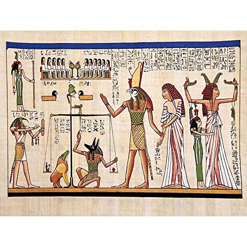 Wee Blue Coo LTD Painting Ancient Egyptian Heiroglyphics Horus Thoth Anubis Mural Art Print Poster Wall Decor Kunstdruck Poster Wand-Dekor-12X16 Zoll von Wee Blue Coo LTD