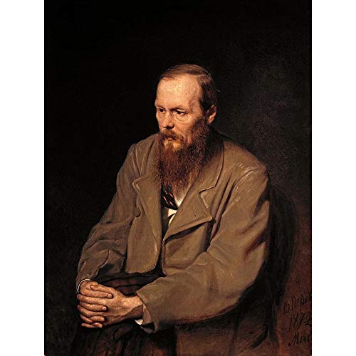 Wee Blue Coo Painting Portrait Perov Author Fyodor Dostoyevsky Art Print Poster Wall Decor Kunstdruck Poster Wand-Dekor-12X16 Zoll von Wee Blue Coo