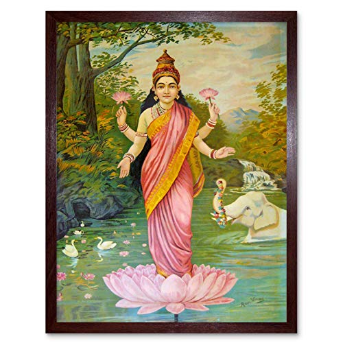 Wee Blue Coo Painting Varma Goddess Lakshmi Art Print Framed Poster Wall Decor Kunstdruck Poster Wand-Dekor-12X16 Zoll von Wee Blue Coo