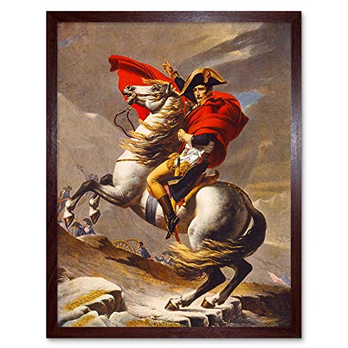 Wee Blue Coo Paintings Portrait Napoleon Bonaparte Emperor France Alps Horse Art Print Framed Poster Wall Decor Kunstdruck Poster Wand-Dekor-12X16 Zoll von Wee Blue Coo