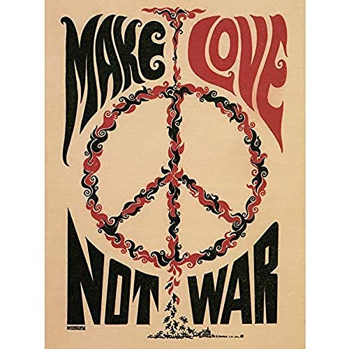 Wee Blue Coo Peace Make Love Not War Unframed Wall Art Print Poster Home Decor Premium Frieden Liebe Krieg Wand Zuhause Deko von Wee Blue Coo