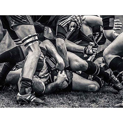 Photo Sport Rugby Football Close Up Scrum Players Ball Game Art Print Poster Wall Decor Kunstdruck Poster Wand-Dekor-12X16 Zoll von Wee Blue Coo