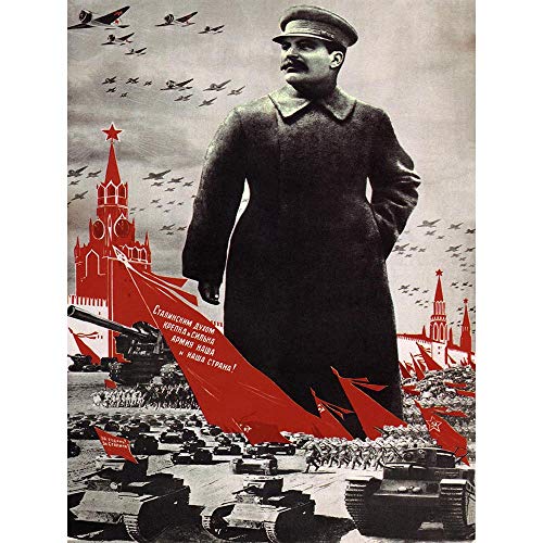 Wee Blue Coo Political Army Stalin Kremlin Soviet Union Vintage Art Print Poster Wall Decor 12X16 Inch von Wee Blue Coo