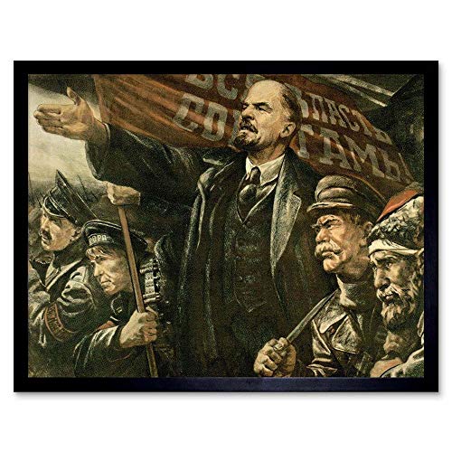 Wee Blue Coo Propaganda Lenin October Soviet Ussr Communism Revolution Art Print Framed Poster Wall Decor Kunstdruck Poster Wand-Dekor-12X16 Zoll von Wee Blue Coo