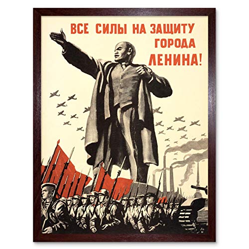 Wee Blue Coo Propaganda Political Military Lenin Victory Red Army War Wwii Ussr Art Print Framed Poster Wall Decor Kunstdruck Poster Wand-Dekor-12X16 Zoll von Wee Blue Coo