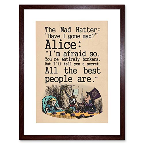 Wee Blue Coo QUOTE CARROLL BOOK ALICE WONDERLAND MAD HATTER TEA PARTY FRAMED PRINT F97X9832 Wee Blue Coo QUOTE CARROLL BOOK ALICE WONDERLAND MAD HATTER TEA PARTY FRAMED PRINT F97X9832 von Wee Blue Coo