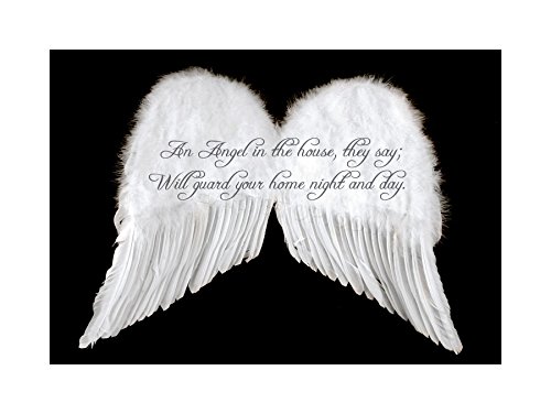 Quote AN Angel IN The House Wings Motivation Framed Print F12X2694 von Wee Blue Coo