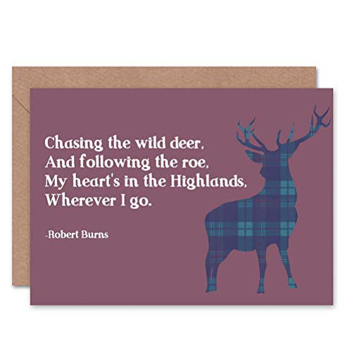 Wee Blue Coo QUOTE ROBERT BURNS POET HEART HIGHLANDS SCOTLAND BLANK GREETINGS CARD von Wee Blue Coo