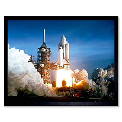 Wee Blue Coo Space 1981 Shuttle Launch Number One Columbia Nasa Art Print Framed Poster Wall Decor Kunstdruck Poster Wand-Dekor-12X16 Zoll von Wee Blue Coo