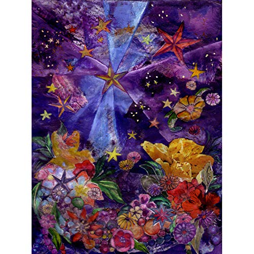 Wee Blue Coo CSA013A Poster, Motiv: Sterne, Blumen und Perlen von Wee Blue Coo
