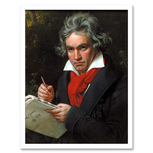 Wee Blue Coo Stieler Composer Ludwig Van Beethoven Art Print Framed Poster Wall Decor Kunstdruck Poster Wand-Dekor-12X16 Zoll von Wee Blue Coo