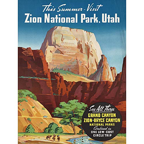Wee Blue Coo Travel Summer Grand Canyon North Rim Bryce Zion National Park Utah Art Print Poster Wall Decor Kunstdruck Poster Wand-Dekor-12X16 Zoll von Wee Blue Coo