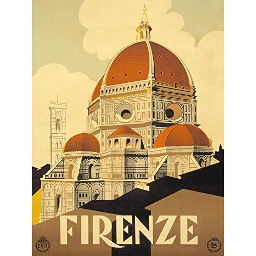 Wee Blue Coo Travel Tourism Florence Italy Basilica Santa Maria Fiore Art Print Poster Wall Decor Kunstdruck Poster Wand-Dekor-12X16 Zoll von Wee Blue Coo