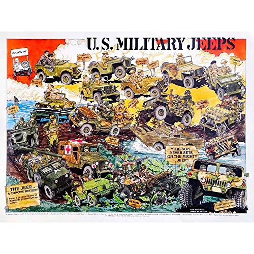 Wee Blue Coo US Military Jeeps Transport Car Vehicle Art Print Poster Wall Decor Kunstdruck Poster Wand-Dekor-12X16 Zoll Wee Blue Coo US Military Jeeps Transport Car Vehicle Art Print Poster Wall Decor Kunstdruck Poster Wand-Dekor-12X16 Zoll von Wee Blue Coo