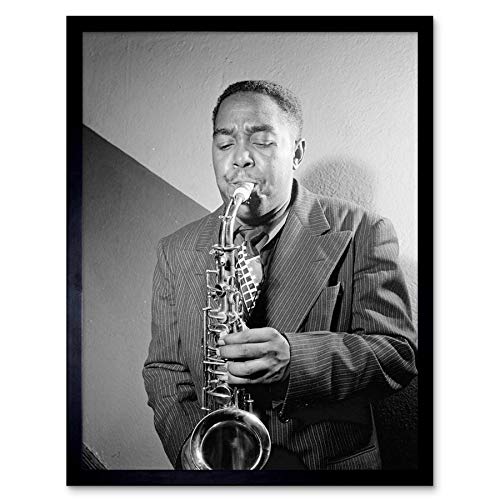 Wee Blue Coo Vintage Portrait Sax Jazz Legend Bird Charlie Parker Art Print Framed Poster Wall Decor Kunstdruck Poster Wand-Dekor-12X16 Zoll von Wee Blue Coo