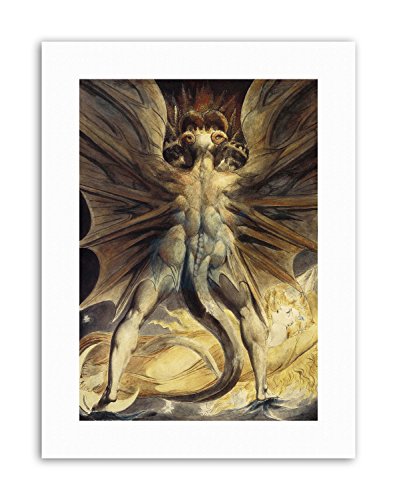 Wee Blue Coo WILLIAM BLAKE RED DRAGON WOMAN CLOTHED SUN 1805 Painting Canvas art Prints von Wee Blue Coo