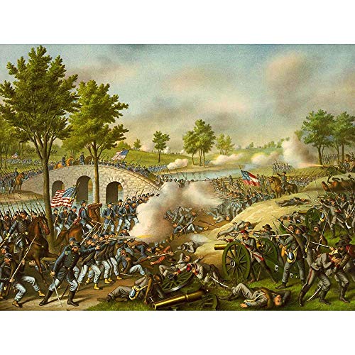 Wee Blue Coo War American Civil Battle Antietam USA Art Print Poster Wall Decor Kunstdruck Poster Wand-Dekor-12X16 Zoll von Wee Blue Coo