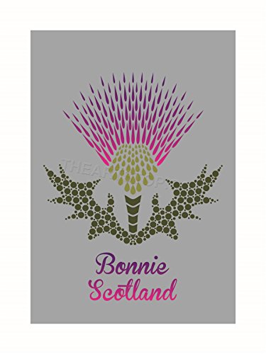 The Art Stop Quote Typography Bonnie Scotland Thistle Purple Frame Picture Print F12X8317 von The Art Stop