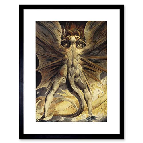 William Blake RED Dragon Woman Clothed Sun 1805 Framed Art Print Mount B12X2274 von Wee Blue Coo