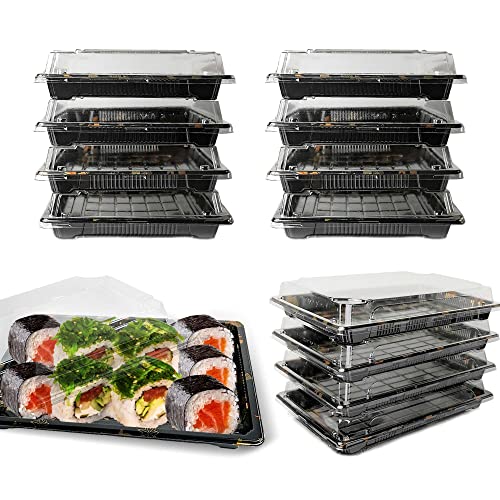 WeeGoo Kleine Buffet-Tabletts mit Deckel, wiederverwendbar, Kunststoff, Catering-Tabletts mit transparenten Deckeln, Sandwichplatten, Tablett für Party, Lebensmittel, Kuchen, Sushi (260 mm x 190 mm x von WeeGoo