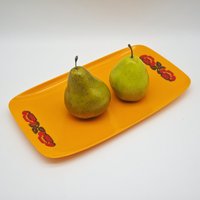 Orange Servierplatte Kunststoff 70Er Retro Blumenmuster Vintage Tablett Mid Century Deko Obstplatte Snack Platte 31 cm Orange Servierplatte Kunststoff 70Er Retro Blumenmuster Vintage Tablett Mid Century Deko Obstplatte Snack Platte 31 cm von WeeNTAGE