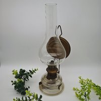 Studenten Lampe Öllampe Schiebelampe Glasschirm Tischleuchte Petroleumlampe Antik Messing Vintage Verstellbar Standleuchter von WeeNTAGE