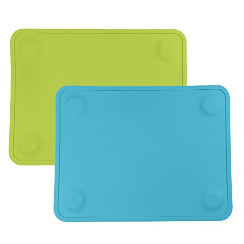 WeeSprout Silikon-Tischsets mit Saugnapf für Babys, Kleinkinder und Kinder, langlebiges, lebensmittelechtes Silikon mit rutschfestem Saugnapf, für Esstisch & Restaurants + Reiseetui, 2 Stück WeeSprout Silikon-Tischsets mit Saugnapf für Babys, Kleinkinder und Kinder, langlebiges, lebensmittelechtes Silikon mit rutschfestem Saugnapf, für Esstisch & Restaurants + Reiseetui, 2 Stück von WeeSprout