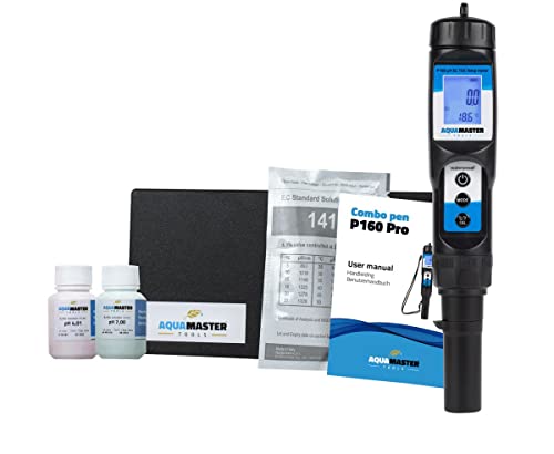 Aquamaster P160 Kombomessgerät - EC & pH-Messgerät Garten Pflanzen Wert Pooltester Teststreifen für Pool pH-Meter Messen Wassertester Digital Aquarium von Weedness