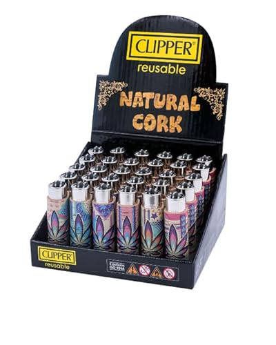 Clipper Cork Cover Leaves #36 Hülle - Limited Gas Bong Feuerzeug Pfeifen Einweg Pfeife Metall Box von Weedness