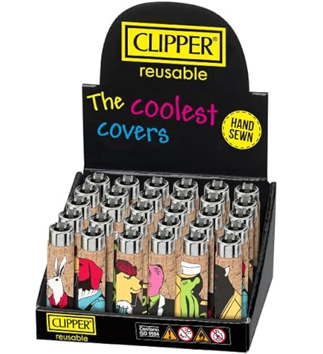 Clipper Cork Cover Vintage Animals Hülle - Limited Gas Bong Feuerzeug Pfeifen Einweg Pfeife Metall Box von Weedness