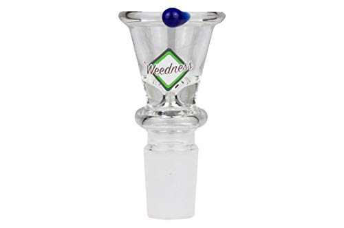 Weedness Bong-Glas-Kopf 14,5 mm Schliff Trichter - Steckkopf Chillum Adapter Bong Zubehör Köpfchen Head Aufsatz Bowl von Weedness