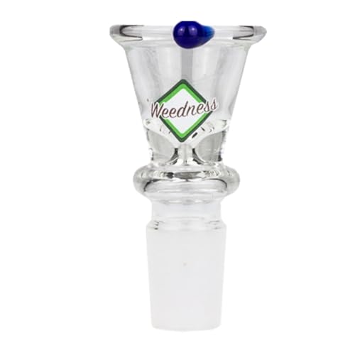 Weedness Bong-Glas-Kopf 14,5 mm Schliff Trichter - Steckkopf Chillum Adapter Bong Zubehör Köpfchen Head Aufsatz Bowl von Weedness