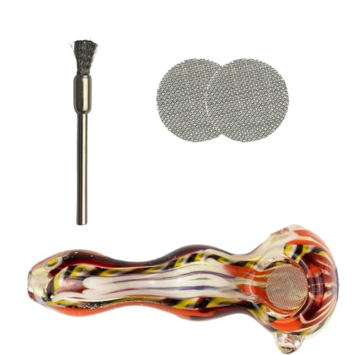 Glas-Pfeife Tricolor 3-teiliges Set – Tabakpfeife Pfeife Smoking Pipe Glaspfeife Zubehör Kickloch von Weedness