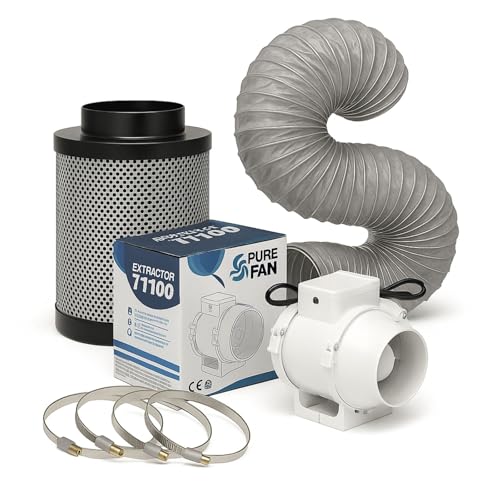 Weedness Grow Abluft Aktivkohlefilter Set 220-280 m³ Belüftungsset - Indoor Anbau Lüftungsset Rohrventilator Grow-Box Belüftungssystem Belüftungsanlage von Weedness