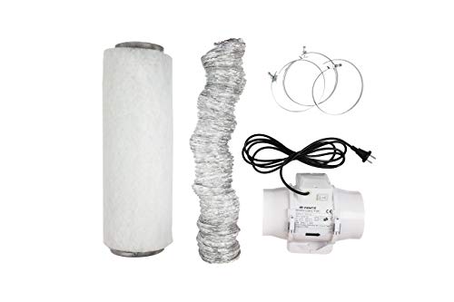 Grow Ventilator Aktivkohlefilter Set 840-1040 m³ Belüftungsset - Indoor Grow Aktivkohlefilter Lüftungsset Rohrventilator Growbox Belüftungssystem Belüftungsanlage von Weedness