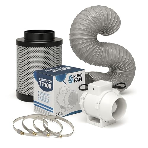 Grow Ventilator Aktivkohlefilter Set 840-1040 m³ Belüftungsset - Indoor Grow Aktivkohlefilter Lüftungsset Rohrventilator Growbox Belüftungssystem Belüftungsanlage von Weedness