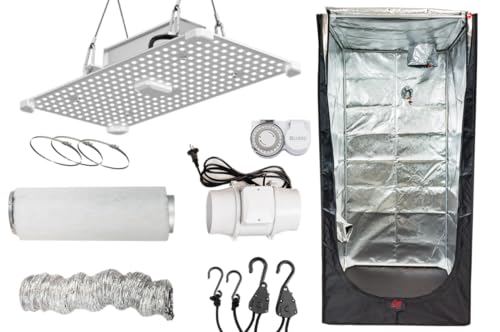 Growbox Komplett Set LED 720 Watt 120x120x2000 cm - Mini Klein Homebox Grow-Set Zuchtzelt Growschrank Growzelt Anbau Indoor von Weedness