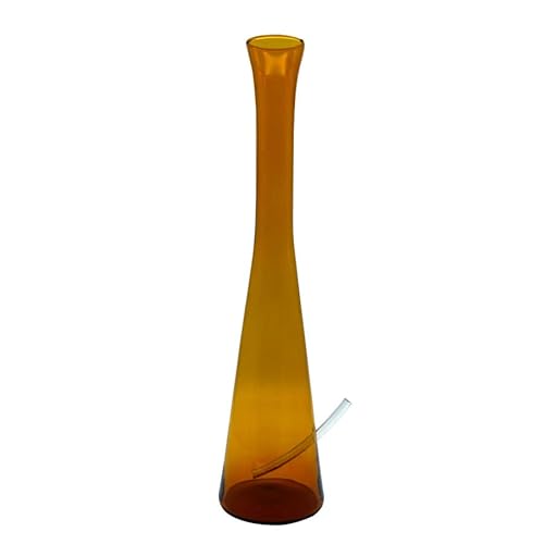 Holland Bong ohne Kickloch in Gelb 38 cm mit Schlauch - Glas Wasser Pfeife Glass Tabakpfeife Glasbong von Weedness