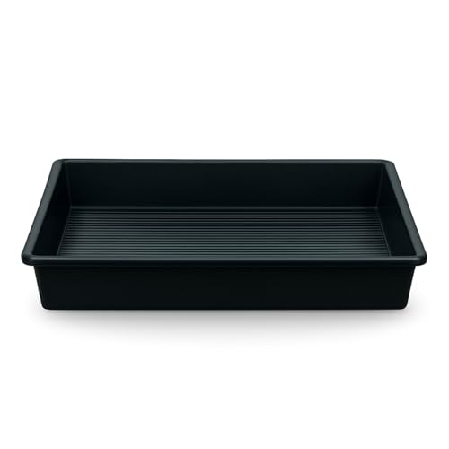 Weedness Pflanzenschale 100 x 100 x 12 cm Schwarz - Einlegeboden Schale Kunststoffwanne Untersetzer Pflanzen Rechteckig Garten Blumenschale Plastik von Weedness