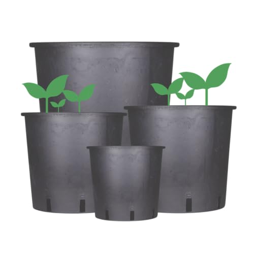 Weedness Blumentopf Rund Kunststoff 35 Liter 40 x 31 cm Schwarz für Innen & Außen - Pflanzkübel Groß Pflanzen-Topf Pflanzgefäß Anzuchttopf Blumenkübel Balkon Garten Hoch XXL von Weedness