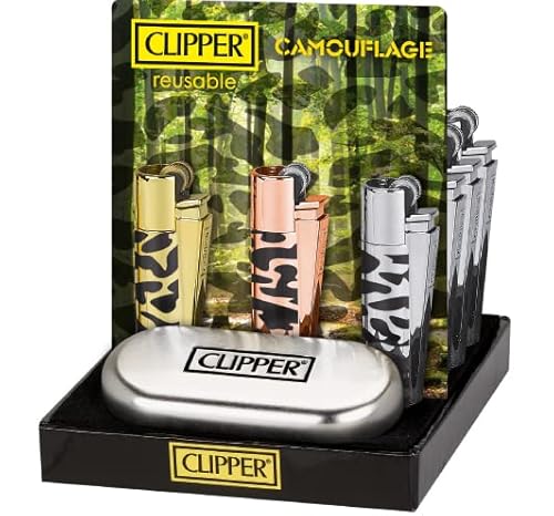 Weedness 1 x Clipper Feuerzeug Camouflage Spezial Edition - Limited Clipper Gas Feuerzeug Bong Feuerzeug Pfeifen Feuerzeug Einweg Pfeife von Weedness