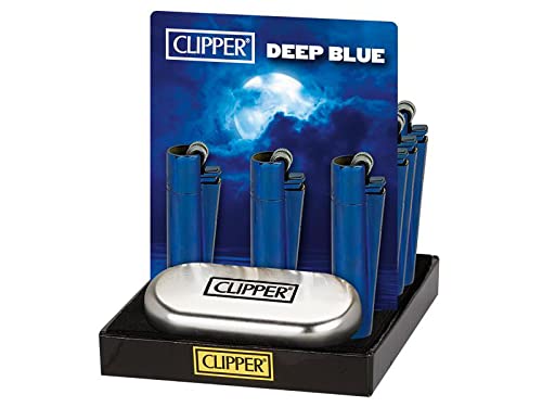 Weedness 1 x Clipper Feuerzeug Deep Blue Vollmetall Spezial Edition - Limited Clipper Gas Feuerzeug Bong Feuerzeug Pfeifen Feuerzeug Einweg Pfeife von Weedness