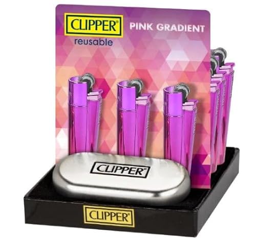 Weedness 1 x Clipper Feuerzeug Pink Gradient Spezial Edition - Limited Clipper Gas Feuerzeug Bong Feuerzeug Pfeifen Feuerzeug Einweg Pfeife von Weedness
