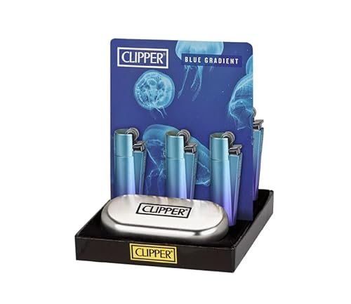 Weedness 1 x Clipper Feuerzeug Spezial Edition Blue Gradient - Limited Clipper Gas Feuerzeug Bong Feuerzeug Pfeifen Feuerzeug Einweg Pfeife von Weedness